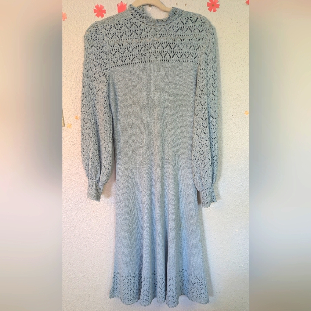1960s /70s Picardo Knits Sky Blue Knit Dress